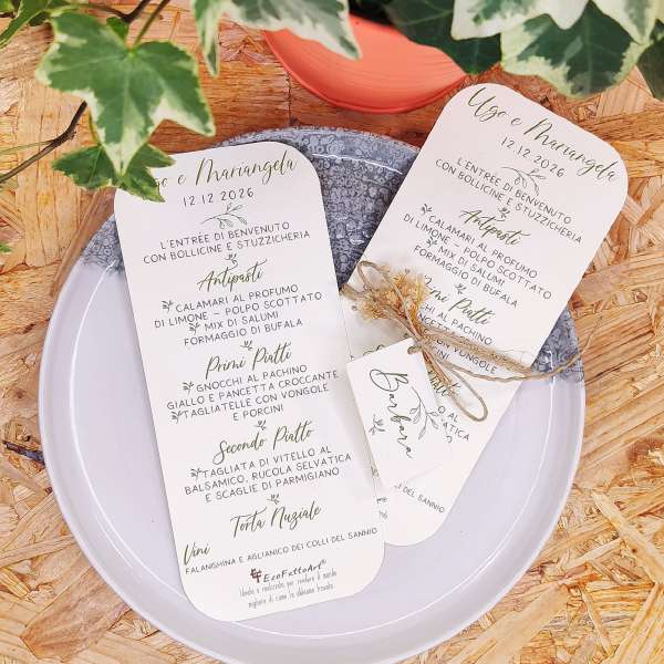 Menu piccolo carta riciclata FANTASY GREEN